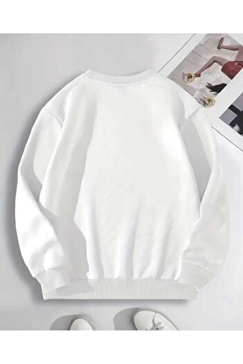 New Shine Cherry Kiraz з написом на велосипедному комірі Oversize Sweatshirt