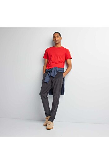 KIABI Plain jersey straight T-shirt RED