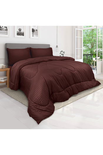 Hotel Linen Klub Stripe Comforter Set- Ultra Soft Brushed Microfiber Fabric, Soft Siliconized Fiber Filling