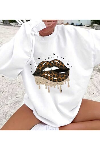 New Shine Унісекс 2ip Шардон HE LOVE з принтом Sax Oversize Sweatshirt