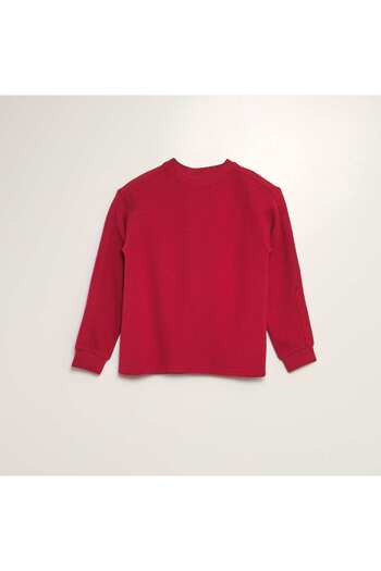 KIABI Roomy ribbed knit T-shirt RED