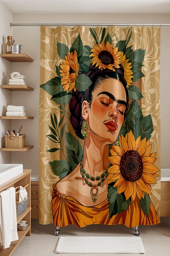 EVPANYA Bathroom Curtain, Yellow Daisies Patterned Shower Curtain, Bathtub Curtain 175X200Cm