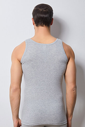 Svm Men's Gray Ribbed Undershirt