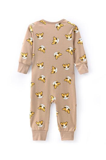 Bonfino Bonfino - 100% Cotton Full Sleeve Sleep with Cheetah Print - Light Brown