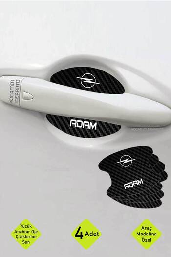 Kocamın Tasarımı Opel Adam Carbon Pattern Door Interior Scratch Protection Foil Set - 4 Pieces Man Written
