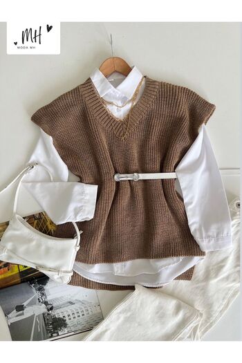moda mh Πλεκτά με λαιμόκοψη Selanik Jumpers - Μήκος Μπροστά 65cm, Μήκος Πίσω 70cm, Πλάτος 50cm