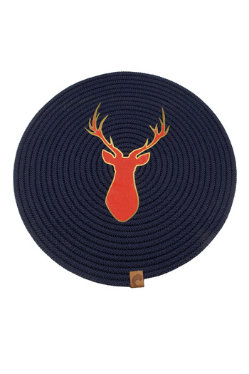 Klappe Design Christmas New Year's Deer Themed Navy Blue American Serving Plaque (35cm)