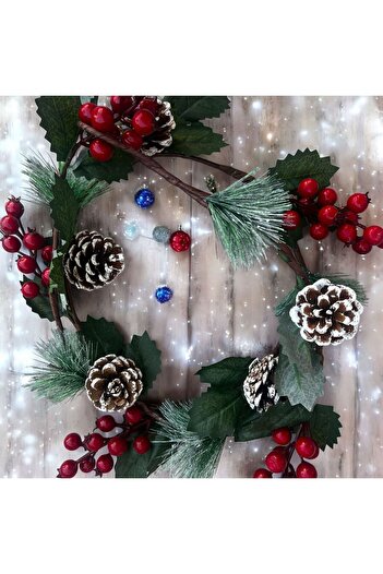 Yenigeldi 2 Pieces 1.5 Meters Creeper Lad Kokina Red Berry Christmas Ornament New Year Ornament T1182