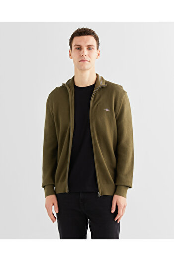 Gant Erkek Yeşil Regular Fit Fermuarlı Hırka