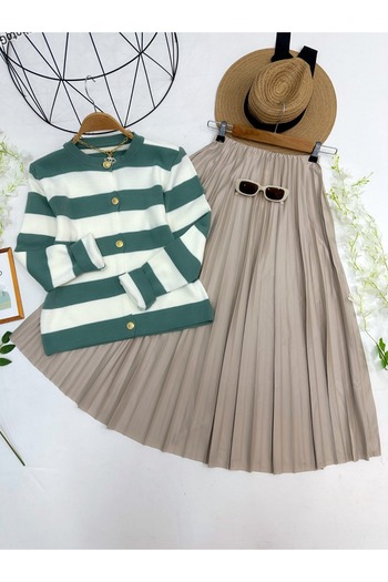 YEDİLALE Women's Kits with Cardigan Skirt Suit