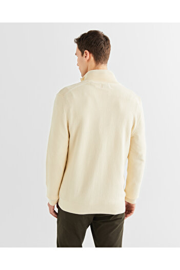Gant Erkek Krem Regular Fit Fermuarlı Hırka