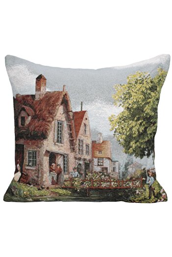 Believe Terra Jacquard Woven Tapisry Decorative Home Scenic Throw Pillow 45*45