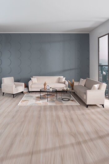 Kilim Mobilya Dove Yüksek Ayaklı 3 3 B Koltuk Takımı Krem