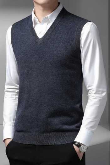 Mood Agenda Men's V-Neck Knitwear Non-Pilling Sweater Men's Slim Fit Sweater