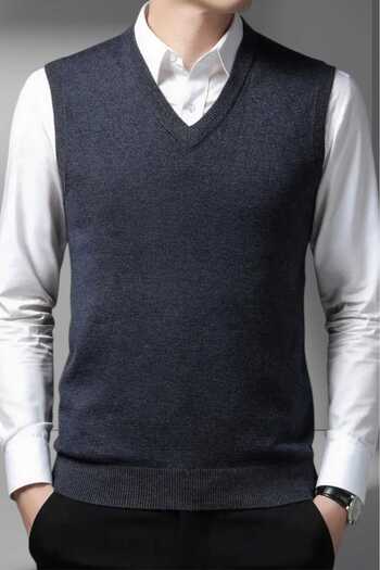 Mood Agenda Men's V-Neck Knitwear Non-Pilling Sweater Men's Slim Fit Sweater