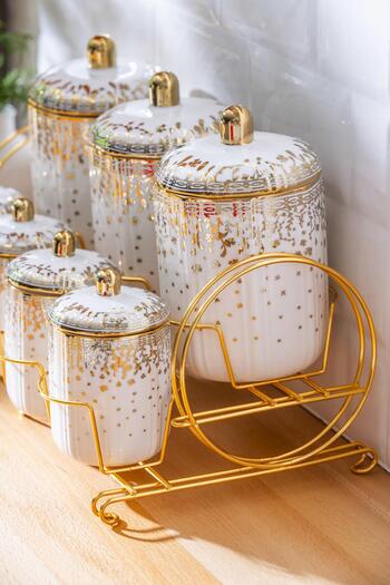 ACAR Joanne 8 Piece Spice Set - Gold Color