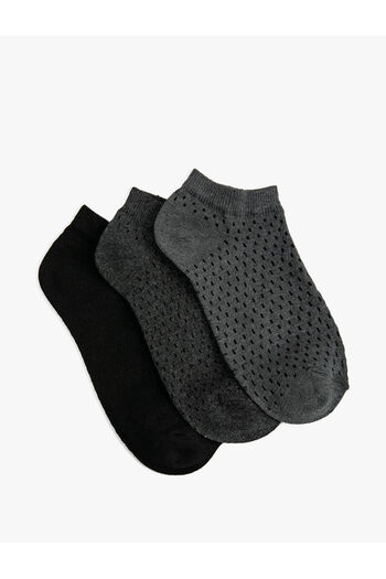 Koton Geometric Patterned 3-Piece Colorful Booties Socks Set