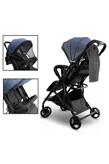 BabyCara Ultra Lightweight Compact Folding Travel Cabin Stroller For Baby 5-Point Safety Harness