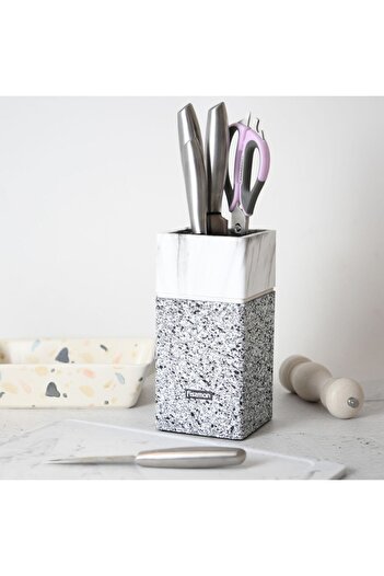 Fissman Kitchen Knife Plastic Organizer 11x11x23cm Marble Color