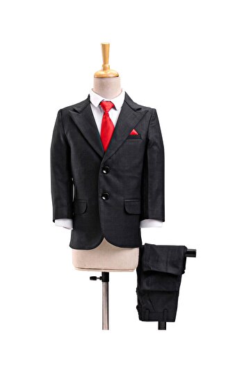Babyhug Full Sleeves Party Suit With Bow Solid - Black