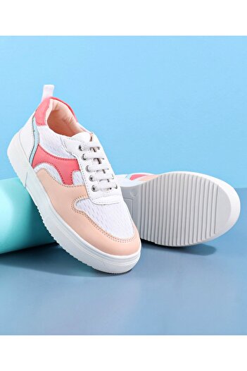 Pine kids Lace Up Casual Shoes Color Block - White