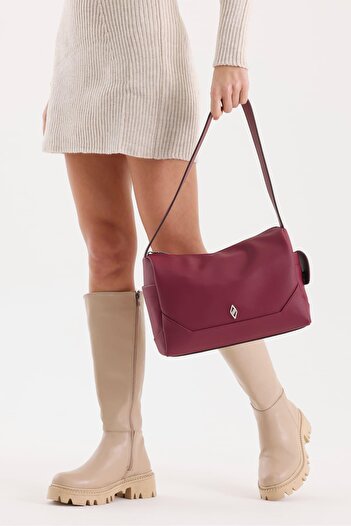 Aron Atelier Laura Burgundy Soft Flotr Leather Women's Shoulder Bag