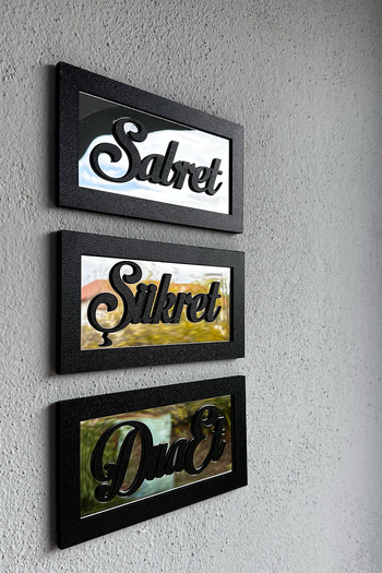 lina hobby Păstrează-ți paciența, mulțe-ți, rugă-te, set de 3 picturi, ornament de perete