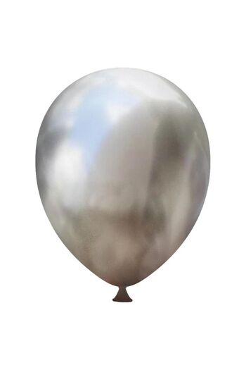 Ezgi Party Store 12 Inch 30cm Mirrored White Gold Balloon - 8 Pcs White Gold
