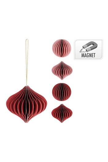 Homelux Christmas Tree Decoration, 7 Cm, With Magnet, Pink/burgundy, Available In 2 Variations