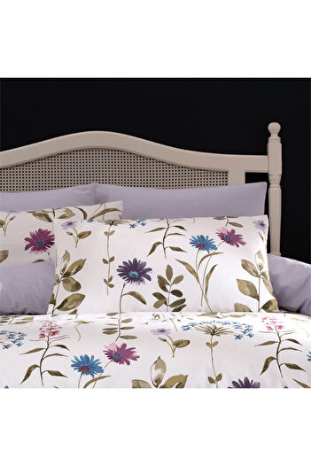 Homelux Bedding For 2 Persons At Home Furrina, 100% Ranforce Cotton, Purple, White