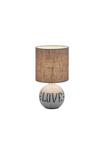 Homelux Esna Lamp "love" Inscription, H=31 Cm, E14, 40 W, White/cappuccino