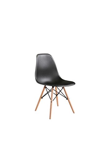 Homelux Black Ice Chair, Polypropylene, Wooden Legs