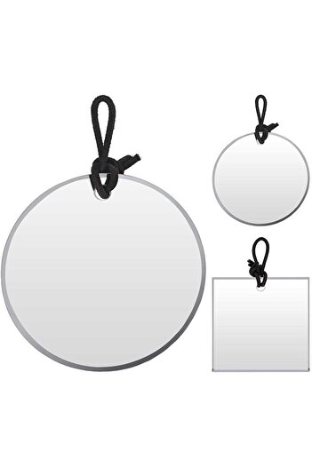 Homelux Mirror With Black String For Hanging, Available Round (Q25CM) Or Square (23X23CM)