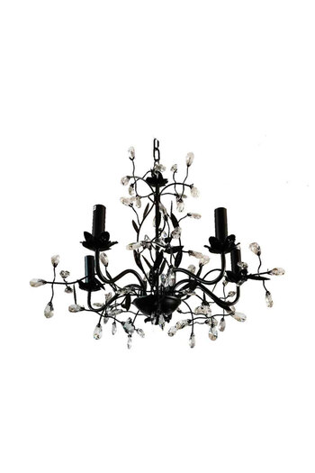 Homelux Candelabra Forest, 60x60x48 Cm, 5*e14, 40 W, Metal/crystal, Black