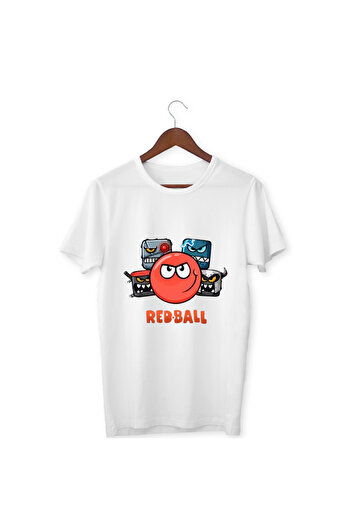 ALPŞAN TİCARET Παιδικό T-Shirt με μοτίβο Red Ball - Λευκό, Λευκό T-Shirt για ενήλικες