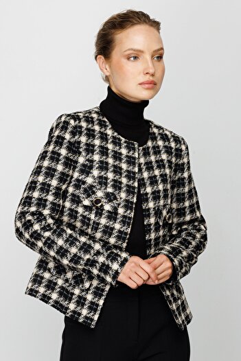 Ekol Women's Chanel Jacket 4121 Black