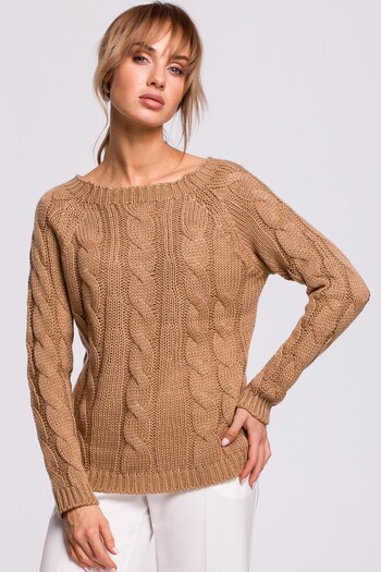 Made of Emotion Cable-knit sweater with a boat neckline