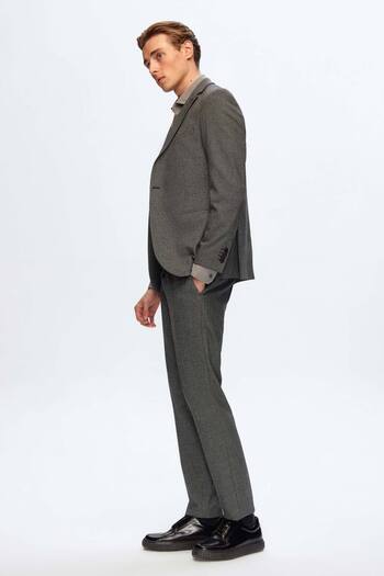 Tween Slim Fit Siyah Düz Bi Stretch / Recycle Takim Elbise