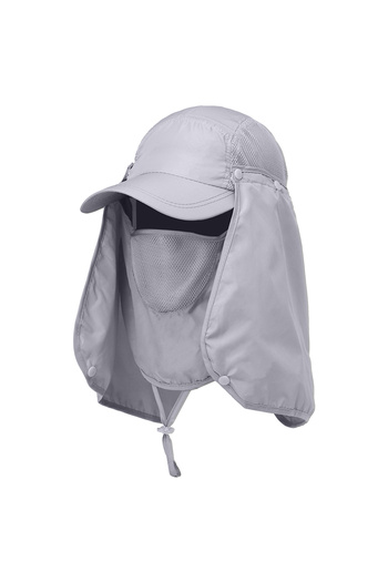 Choice Grey Fishing Hat Outdoor Sport Hiking Visor Hat UV Protection Face Neck Cover Fishing Sun Protection