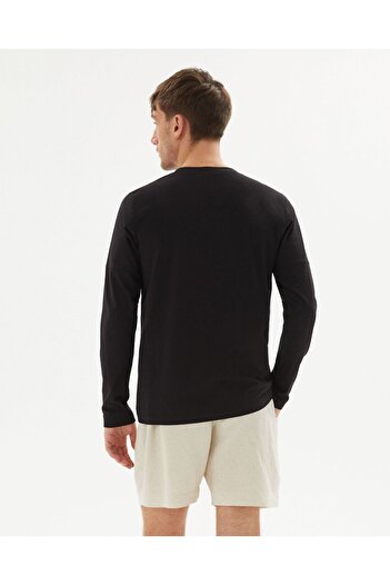Ayma Active Black Organic Cotton Crew Neck Long Sleeve T-shirt