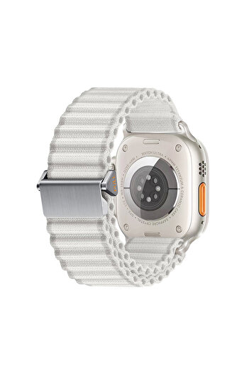 zore Watch 44mm Compatible Zore Krd-123 Nylon Fabric Mesh Braided Cord-White
