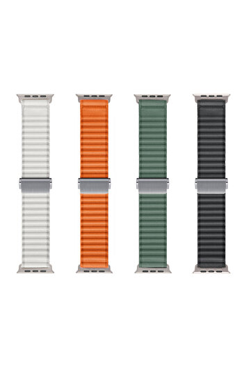 zore Watch 44mm Compatible Zore Krd-123 Nylon Fabric Mesh Braided Cord-White