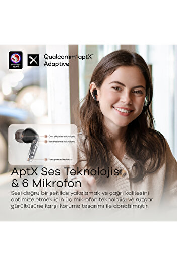 SoundPEATS Air4 Pro AptX Kablosuz Kulaklık, Bluetooth 5.3 Hibrit Aktif Gürültü Önleme