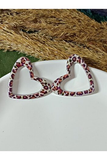 mos&more Big Heart Leopard Stylish Women's Earrings