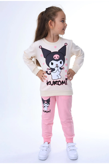Free Beka Patterned Kuromi Kids Pajamas Set - Long Sleeve Tracksuit Set
