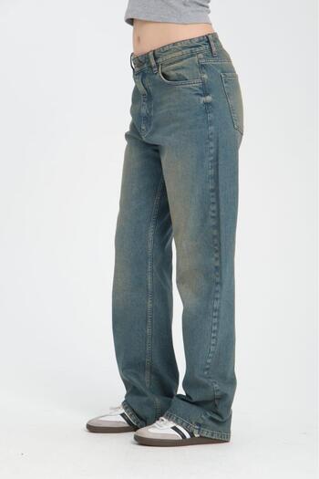 Store High Waist Loose Fitting Wide Leg Grinded Wide Leg Jeans