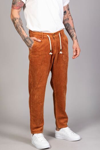 LTC Jeans Men's Camel Baggy Fit Comfortable Fit Velvet Trousers