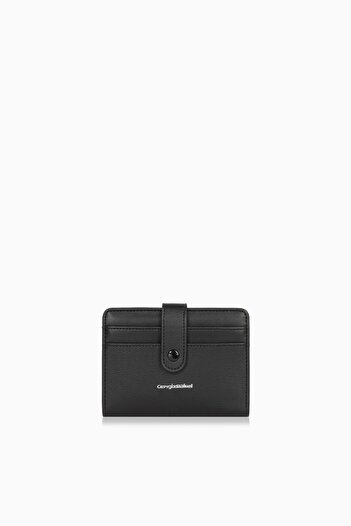 CENGİZ PAKEL Cengiz Pakel Women's Mini Size Wallet with Snap Detail - 65315 - Black