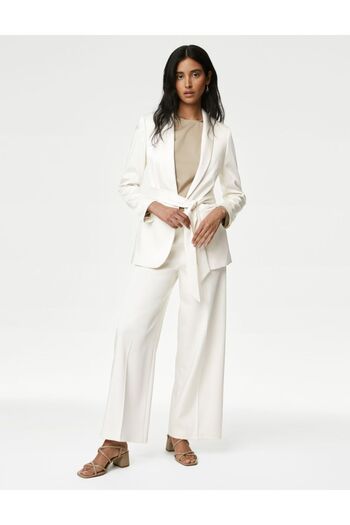 Marks & Spencer Regular Fit Kemerli Saten Blazer Ceket