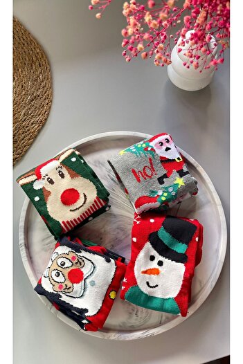 ASGÜL SOCKS Унисекс комплект коледни чорапи 4 чифта